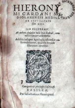 De Svbtilitate libri XXI..Addita insuper Apologia aduersus calumniatorem...