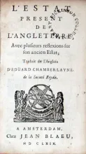L'Estat Present de L'Angleterre, Avec plusieurs reflexions sur son ancien Estat (I)