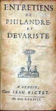 Entretiens de Philandre, et D'Evariste