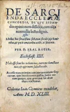 De Sarcienda Ecclesiae Concordia...