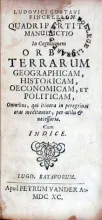 Quadripartita Manductio In Cognitionem Orbis Terrarum Geographicam...