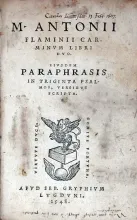 Carminvm Libri Dvo.  Eivsdem Paraphrasis in Triginta Psalmos
