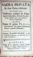 Sacra Privata In duas Partes distributa