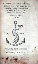 M. Tulli Ciceronis defensiones contra Celii Calcagnini...